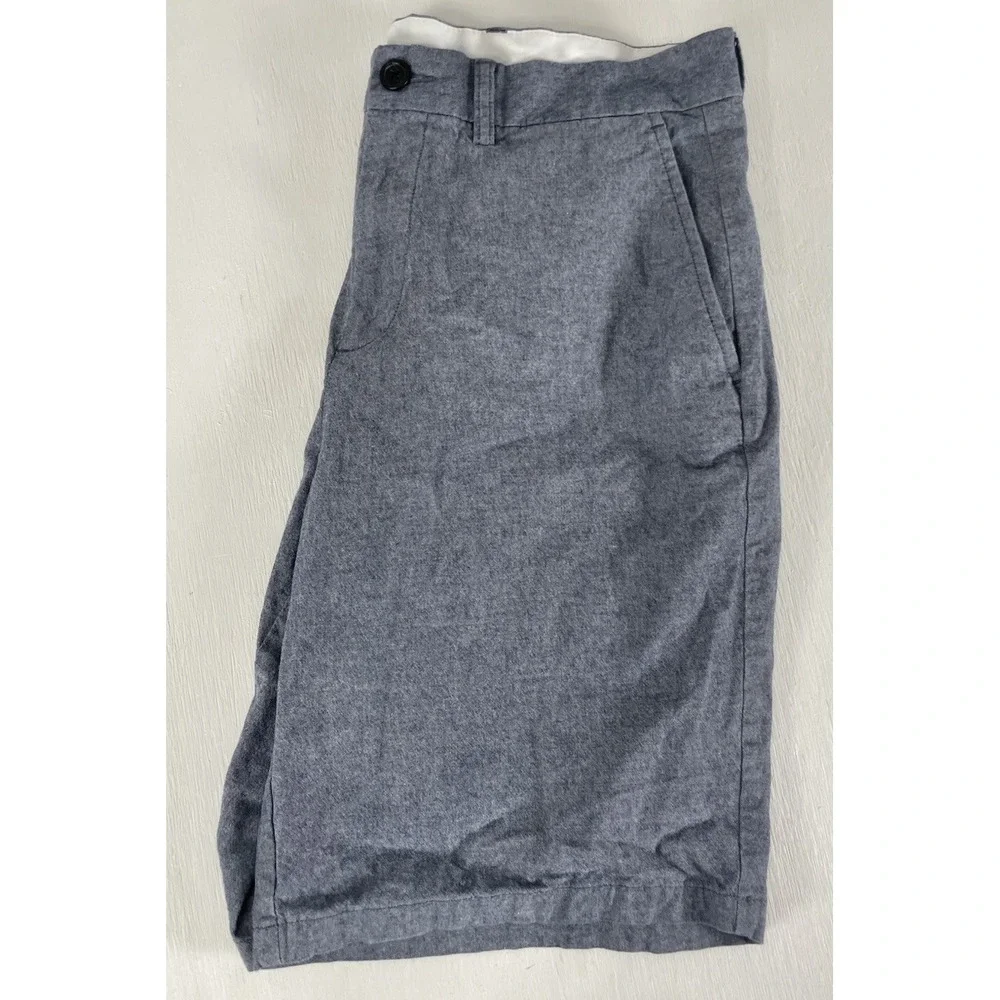 Old Navy Ultimate‎ Slim Fit Blue Gray Men's 33 Shorts Flat Front Classic Prep